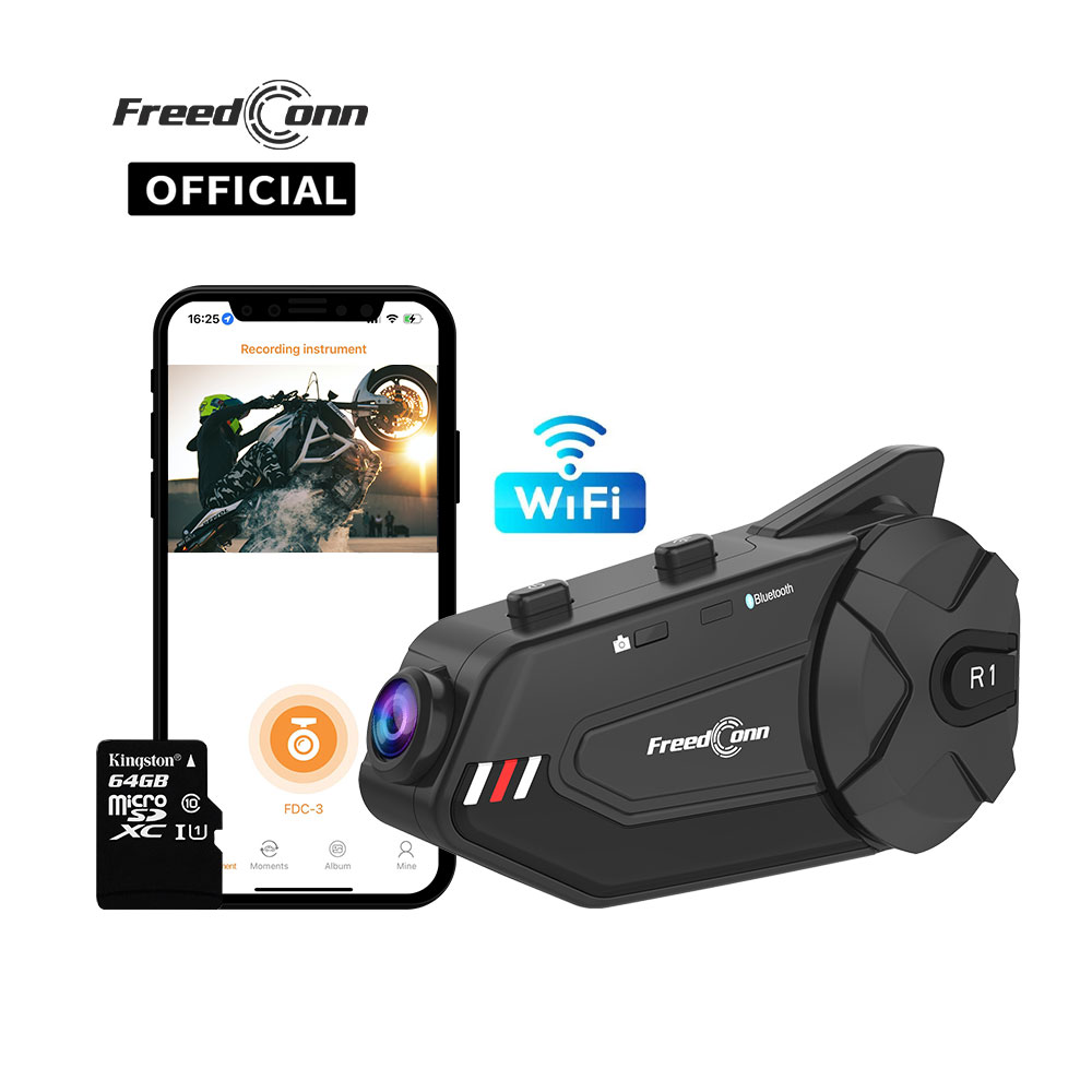 Full Face Motorcycle Helmet With Bluetooth - Freedconn R1Plus Bluetooth motocicleta intercomunicador casco