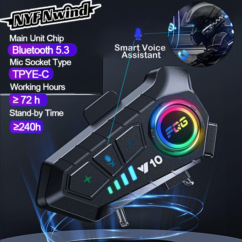 Full Face Motorcycle Helmet With Bluetooth - Auriculares inalámbricos con Bluetooth 5,3 para