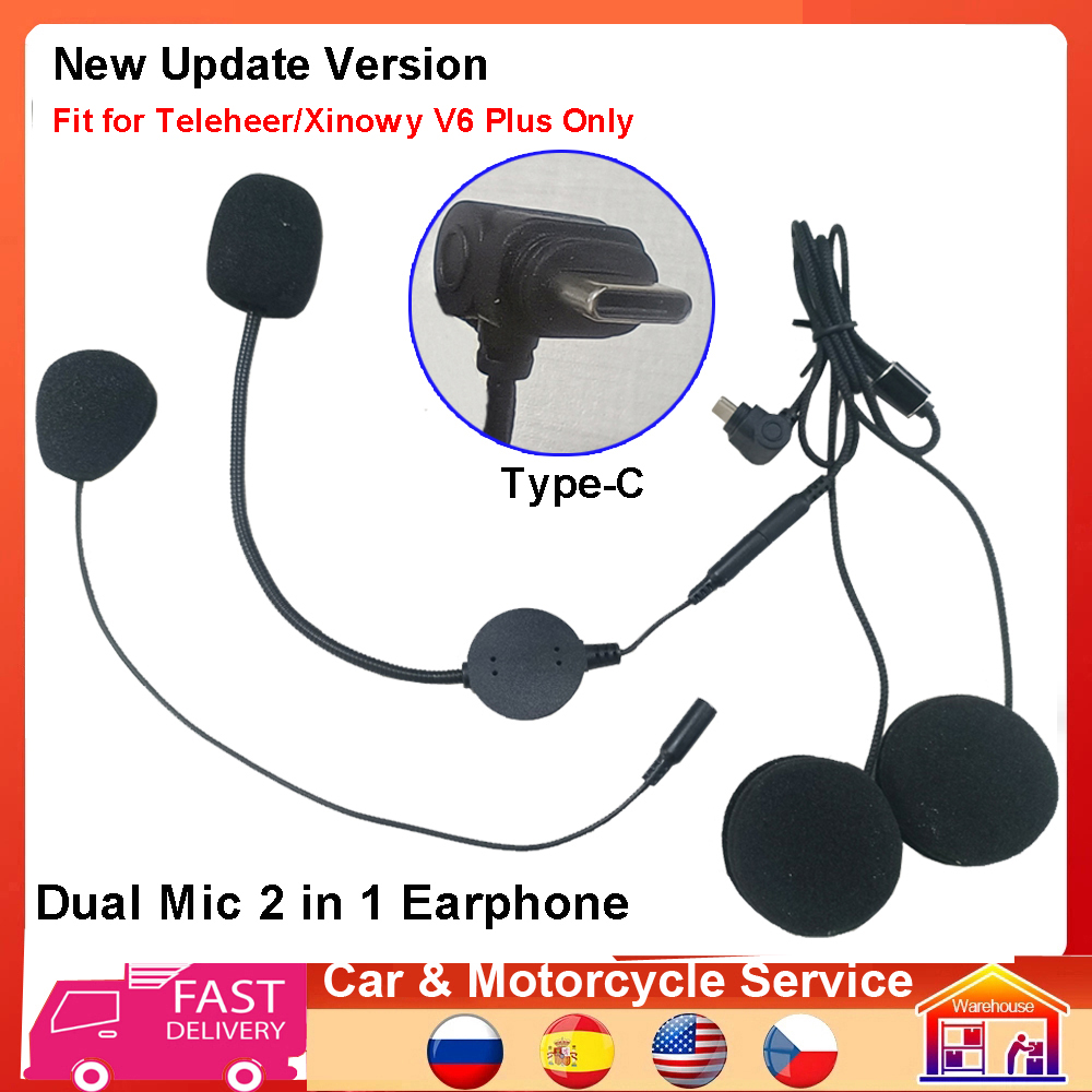 Full Face Motorcycle Helmet With Bluetooth - Altavoz para auriculares tipo C, micrófono