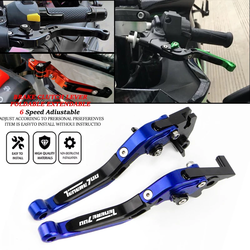 Cnc Aluminum Adjustable Brake Clutch Levers - Compatible con Tenere 700/World Raid XTZ700/SP