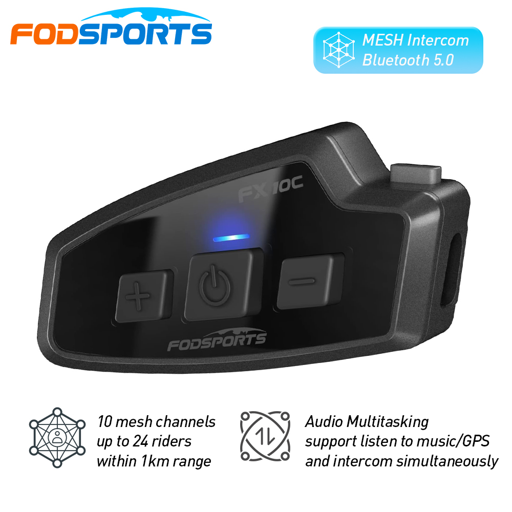 Full Face Motorcycle Helmet With Bluetooth - Fodsports FX 10C motocicleta malla intercomunicador