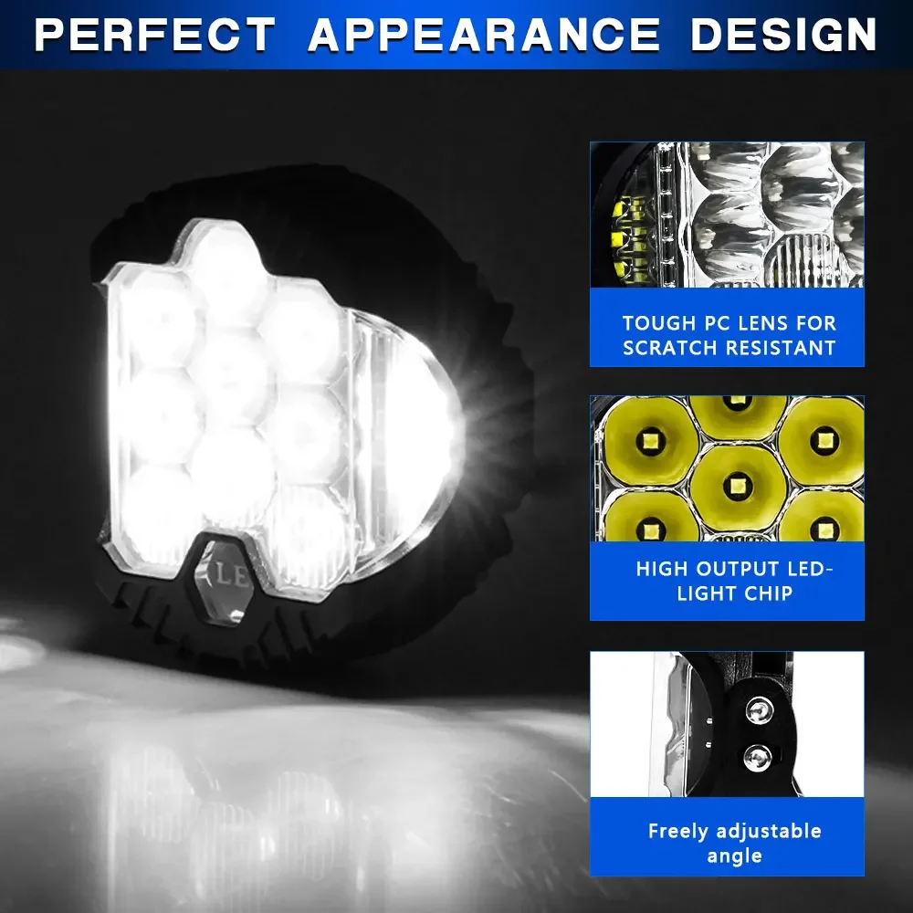 Barra de búsqueda Led de 3 pul - Universal Motorcycle Led Headlight Projector reseña y precio