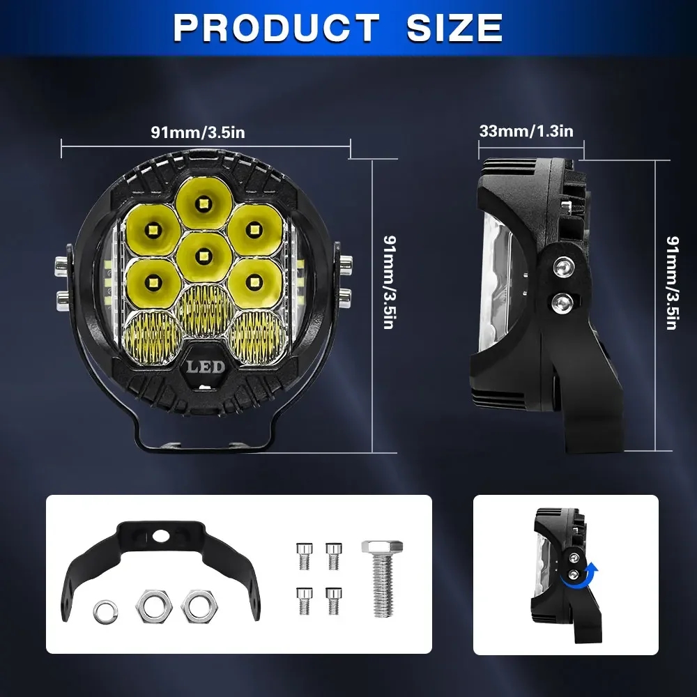 Barra de búsqueda Led de 3 pul - Universal Motorcycle Led Headlight Projector reseña y precio
